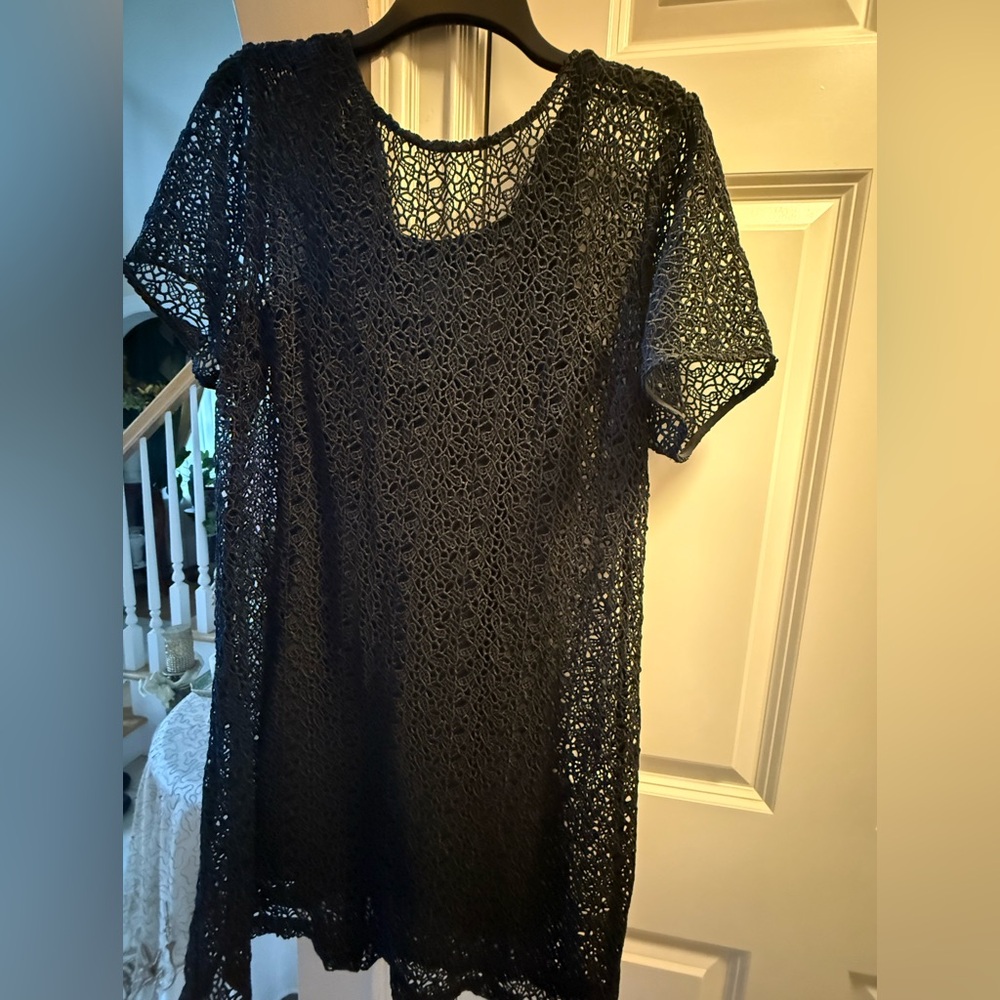 Black Lace Short Sleeve Dress